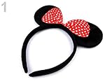 Haarreifen mit Minnie Mouse Ohren und Schleife – Mickey Mouse Mini Maus Haarband – ZADA Beauty (Rot)