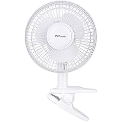 MVPower 2 en 1 Mini Ventilateur 15cm avec Pince et Base Amovible, Réglable en 2 Vitesses, 15W 220-240V, 360° Rotatif, pour Le Bureau ou Utilisation Personnelle, Certification CE/GS, Prise Standard EU