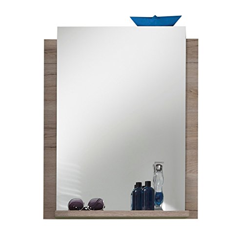 trendteam CS40190 Badezimmer Wandspiegel Eiche San Remo Nachbildung, BxHxT 60x75x15 cm, weiß