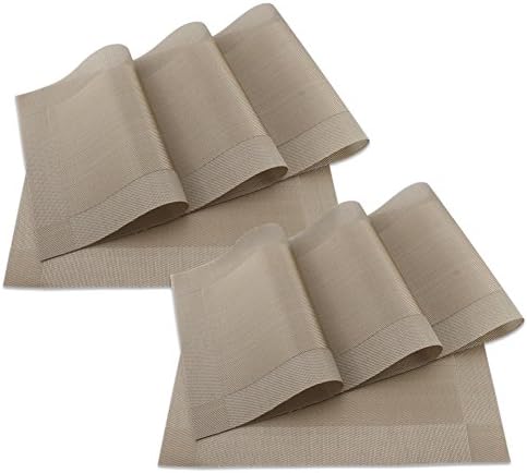 SueH Design Place Mats - 1, Plastic, 13 Gold, 8er Set