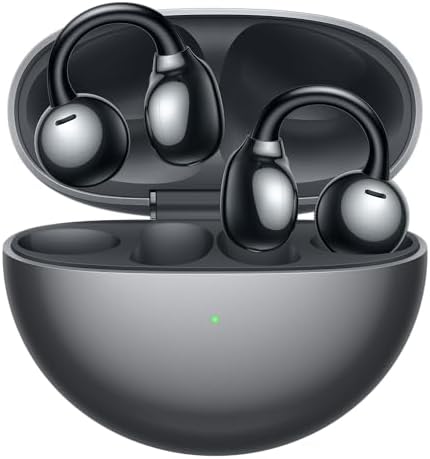 HUAWEI FreeClip Innovative Clip Design for Unparalleled Comfort, Listen with Open-Ear, AI Noise Cancellation for Calls, Long Battery Life, Android & iOS, Italy, Black