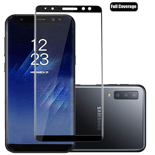 Preisvergleich Produktbild Voviqi Samsung Galaxy A7 2018 Panzerglas, Hüllenfreundlich Vollständige Abdeckung Schutzfolie gehärtetem Glas Folie Blasenfrei Volle Abdeckung Displayschutzfolie für Samsung Galaxy A7 2018 (Schwarz)
