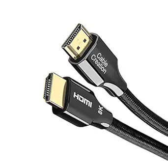 CableCreation 8K HDMI Ultra HD High Speed 48Gbps Cable,8K 60Hz, HDCP 2.2,4:4:4 HDR, eARC, Compatible with QLED TV, Roku TV, PS5, PS4, Nintendo Switch, Xbox One/Xbox Series X(6.6ft)