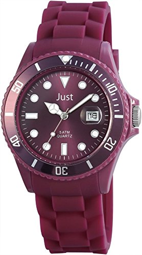 Just Damen Herren Armbanduhr 48-S5457 Silikonarmband Analog Datum Wasserdicht Quarz 48-S5457 (Berry) Just Damen Herren Armbanduhr 48-S5457 Silikonarmband Analog Datum Wasserdicht Quarz 48-S5457 (Berry)