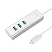 Price comparison product image ABTOR USB C to 3-Port USB 3.0 Hub with Type C Power Delivery Port for Apple new MacBook 2016, ChromeBook Pixel and More (Silver Aluminum)