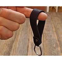Schwarzes Schlüsselband Leder Schlüsselanhänger Klammer Schlüssel Anhänger