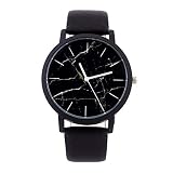 Uhren Mode Riss Marmor Zifferblatt Frauen Uhren Lederband Luxus Quarz Uhren Mädchen Damen Männer Casual Armbanduhr