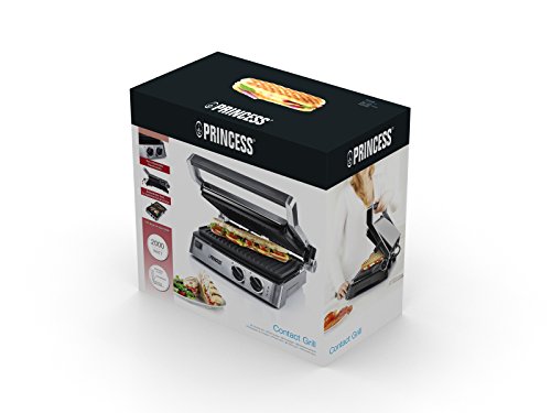 Princess 01.117300.01.001 Kontaktgrill 2 Thermostate für separate Temperatureinstellung, 2000 W, grau - 12