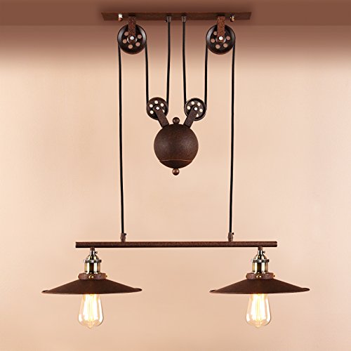 Pathson Industrial Vintage Loft Bar Victorian Rise And Fall Pendant Light Fittings Adjustable Metal Ceiling Lamp Cluster Ceiling Lamp Chandelier For Dining Room Living Room Kitchen Imitation Rust Buy Online In China