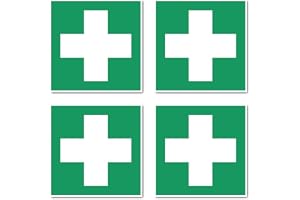 Första hjälpen, räddningsskylt: E003 – DIN EN ISO 7010 / ASR A1.3 – Självhäftande: 10 cm, 4 st