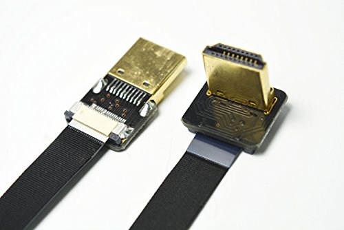 Neue schwarze FPV HDMI Kabel Standard-Schnittstelle zu Standard-Schnittstelle 90 Grad für RED BMCC FS7 C300 20CM - 3