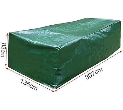 WOLTU GZ1169-1 Housse de protection pour mobilier de jardin Imperméable, Housse de protection résistante aux déchirures et couverture rectangulaires 307x136x88cm, Vert