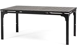 RATTATAN Thomas XL - Table de Jardin rectangulaire Extensible 180/240 avec Structure en Acier et Plateau de Haute qualité en polyéthylène au Design Bois raffiné (Anthracite)