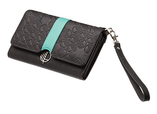 DREW LENNOX Luxury British Leather Womens Travel Wallet and Clutch Bag with Wrist Strap - Great Detailing - Practicality and Style in One - Gift Box