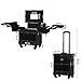 Songmics Large Beauty Nail art Storage Tool Kit Trolley Black 4 Universal Wheels JHZ02H