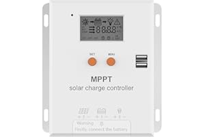 Y&H MPPT Contrôleur de charge Solaire 20A 12V 24V Compensation de Température Panneau Solaire Régulateur Maximum PV Input 75VDC Travail avec AGM, Gel Flooded et Lithium