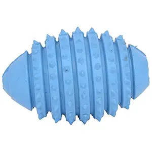 Love 'N Care Studded Rughby Rubber Ball | Blue Rugby Ball for Pets | Natural Rubber Fun Rugby Ball Toy for Dogs (Medium)