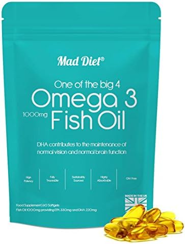 Mad Diet High Strength Omega 3 Fish Oil – Practitioner Quality - 60 Softgels