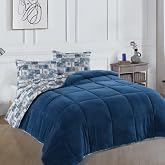 Formeya Tek Kişilik L&uuml;x Wellsoft Yorgan &Ccedil;ift Taraflı Yastık Kılıflı 155x215 cm Yorgan (Mavi)