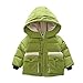 Produktbild Longra Kinder Winterjacke mit Kapuze Winterjacke für Jungen Wintermantel Kapuzenmantel Kinderbekleidung Winter Jacket Wintermantel Mantel Parka Outerwear (Green, 130CM 6Jahre)