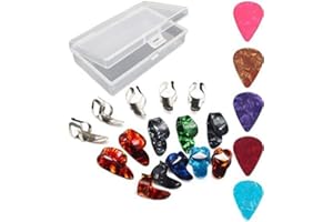 RUNCCI-YUN 20pcs Finger Pick Thumb Pick Set Guitar Picks，Stainless Steel Thumb Picks， Best for Fingerstyle Acoustic Guitar, Banjo or Ukulele