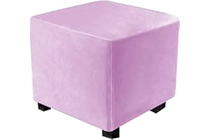 ZZDZW Stretch Samt Ottomane Schonbezug Hocker Quadrat Hockerbezug Bezug Quadratisch Elastisch Benutzt für 38 x 38 x 38 cm Faltbare Aufbewahrungsbox Sitztruhe Sitzwürfel Fußablage