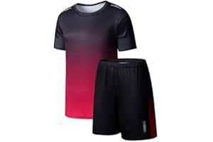 Zerfoogh Jungen Athletische Kurze Sets Kleinkind Schnell trocknende Mesh T-Shirt Shorts Outfits Jugend 5-12 Y Leichte Sport Schule Kleidung