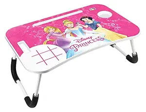 Aadhyan Foldable Bed Study Table Portable Multifunction Laptop Table Lapdesk for Children Bed Foldabe Table Work Office Home with Tablet Slot & Cup Holder Bed Study Table (Princess)