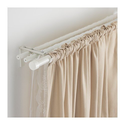 IKEA HUGAD Gardinenstange in weiß; in der Länge verstellbar; (120-210cm) - 2