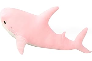 DongAi Plush Shark Toy Pillow, 100CM Giant Shark Plush Animal Toy Super Soft and Cute Pillow Children’s Boys and Girls Room Decoration Bedtime Gift (Pink)