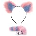 Produktbild Cosplay Pink & Bule Haarreif mit Katzenohren und Fuchsschwanz, mit Plug Toys