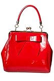 cierre de corchete Banned Apparel americano vintage 50s ROCKABILLY BRILLANTE BOLSO - Rojo