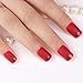 Bling Art False Nails French Manicure Matte Red Full Cover Medium Tips UK