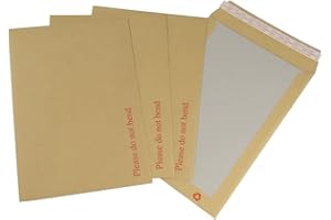 TRENDWEARZ 25pcs of (DL) (110X220MMz) Board Back envelopes Manilla Brown Peel and Seal DO NOT Bend Mailers Envelope