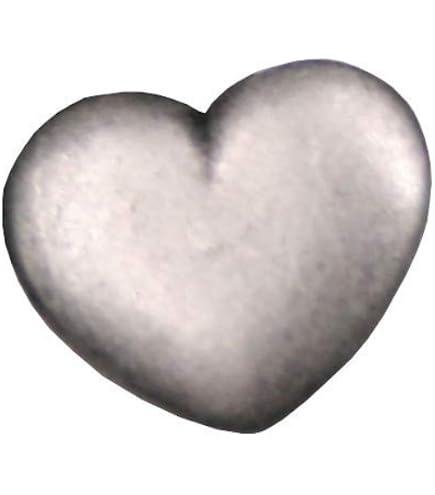 Hartmann-Knöpfe Bottoni A Forma Di Cuore In Metallo Color Argento Antico – 6 Pezzi, 23 Mm, Made In Germany, Per Cappotti E Giacche