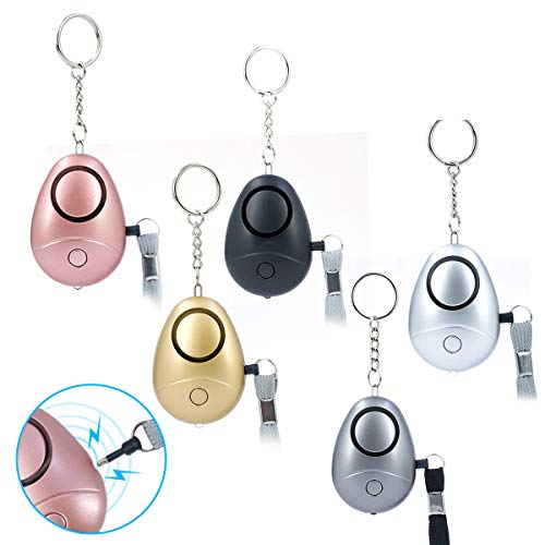 Preisvergleich Produktbild Alarm Schlüsselanhänger,5 Stück Taschenalarm Frauen Panikalarm mit Taschenlampe 120dB Persönlicher Alarm Sirene für Frauen Kinder