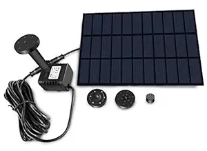 Sunlitec Solar Fountain Water Pump for Bird Bath Solar Panel Kit Outdoor Fountain for Small Pond, Patio Garden