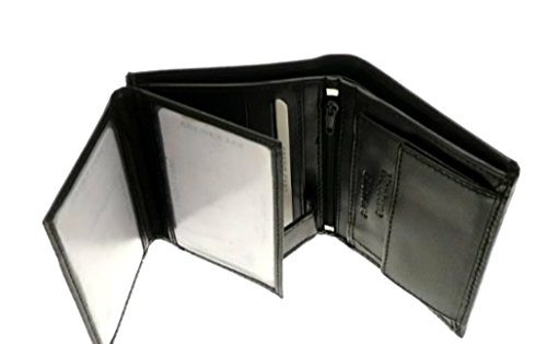 Neptune Giftware de hombres suave negra (piel napa & Crédito Tarjeta Depósito con moneda para guardar