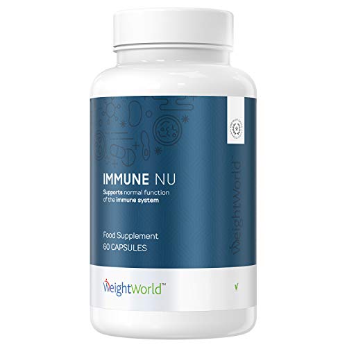 Immune NU per Sistema Immunitario ed Energia - 60 Capsule - Multivitaminico (B, C, E) - Integratore Naturale Antiossidante con Vitamine e Minerali, Propoli, Pappa Reale, Zenzero, Zinco - WeightWorld