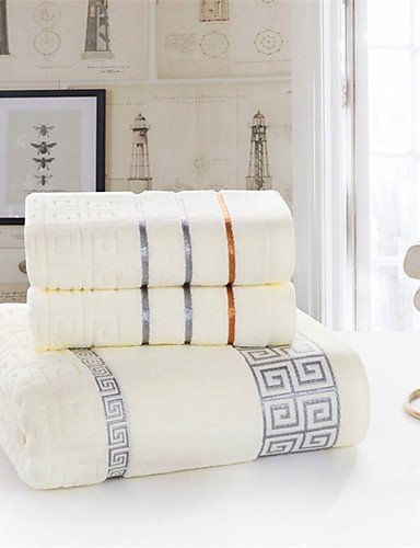 Preisvergleich Produktbild Suvsertu Badehandtuch Set-100% Baumwolle-Solid-. , white YJ #70638