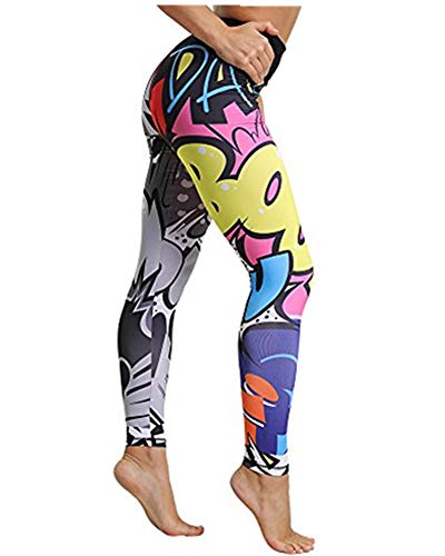 wenyujh Femmes Leggings Pantalon de Sport Imprimé Fashion Stretch Collant Taille Haute Yoga Gym Fitness