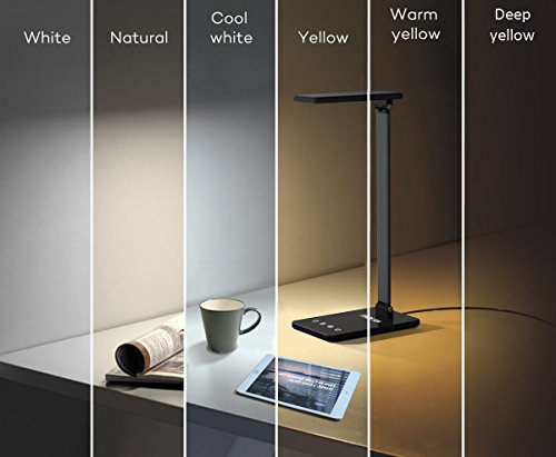 Dimmbare LED Schreibtischlampe, Soft Digits 8W Tischlampe / Tischleuchte / Nachttischlampe mit Touch Panel / Anpassbare Farbtemperatur / Memory-Funktion / Automatischer zeitgesteuerter zum Lesen, Lernen und Entspannten Arbeiten - 8