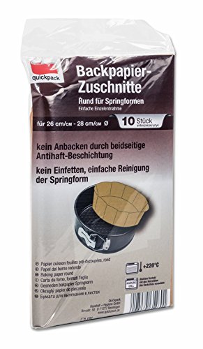 10 Backpapier Zuschnitte aus naturbraunem Papier, rund für Springformen, beidseitige Antihaft-Beschichtung, hitzebeständig bis 220°C