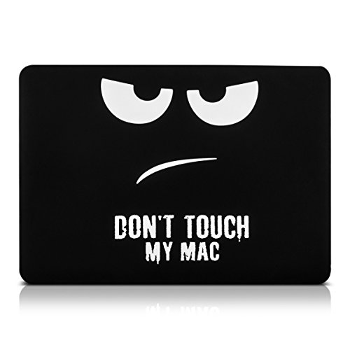 kwmobile Hardcase Laptop Hülle für Apple MacBook Air 13″ (ab Mitte 2011) – Don’t touch my Mac Design Weiß Schwarz dünne gummierte Schutzhülle Cover Case Tasche - 2