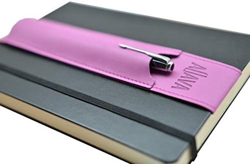 skors Pen Holder ALJAVA for (A5) Leuchtturm1917 or Moleskine Notebooks, Bullet-Journals or Calendars with Hardcover in Rose - Made of Faux Leather
