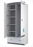 Polini Kids Kleiderschrank Basic monsters 2-türig weiß-grau, 1189-2 - 2