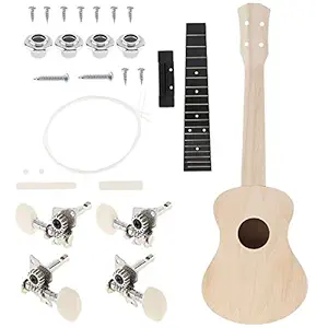 ELECTROPRIME Kids Concert Ukulele DIY Kit 23 Inch Basswood 4 Strings Hawaiian Guitar for N1H6
