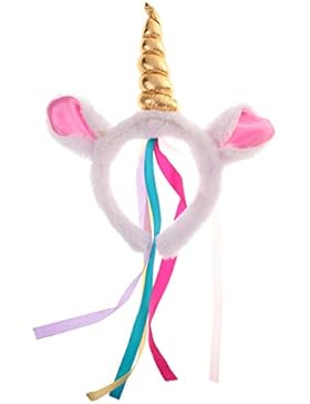 MagiDeal Regenbogen Einhorn Stirnband Elastische Haarband Mädchen Geburtstagsfeier Geschenke Dekor