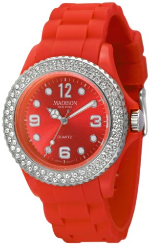Rote Damen Madison New York Armbanduhr veredelt mit SWAROVSKI ELEMENTS Rote Damen Madison New York Armbanduhr veredelt mit SWAROVSKI ELEMENTS