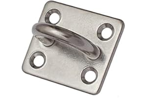 GUMMIPRODUKT Edelstahl Augplatte - verschiedene Modelle und Größen Zurröse Wandöse Ösenplatte Augenplatt Deckenhaken (Modell B, 46x36mm)